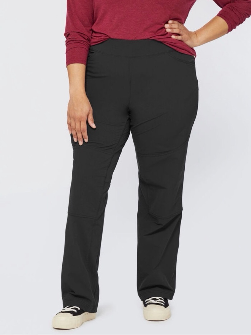 Duluth Trading Co Black Boot-Cut Stretch Work Pants